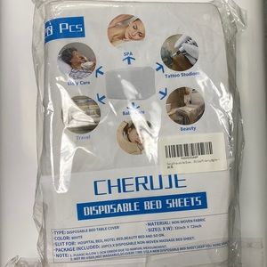 20 Disposable Bed Sheets or Table Covers 32 x 72 inches White Non-Woven Fabric